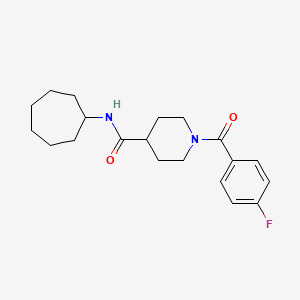 molecular formula C20H27FN2O2 B5867607 N-cycloheptyl-1-(4-fluorobenzoyl)piperidine-4-carboxamide 