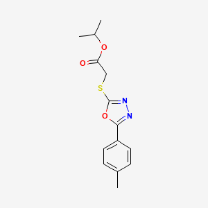 molecular formula C14H16N2O3S B5867865 PROPAN-2-YL 2-{[5-(4-METHYLPHENYL)-1,3,4-OXADIAZOL-2-YL]SULFANYL}ACETATE CAS No. 5807-40-9