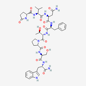 molecular formula C46H61N11O12 B586788 H-D-Pyr-Val-Asn-Phe-Thr-DL-Pro-Ser-Trp-NH2 CAS No. 129536-34-1