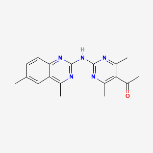 molecular formula C18H19N5O B5868002 5-Acetyl-2-[(4,6-dimethylquinazolin-2-yl)amino]-4,6-dimethylpyrimidine 