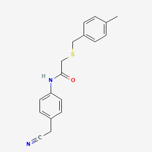 molecular formula C18H18N2OS B5868228 N-[4-(cyanomethyl)phenyl]-2-[(4-methylbenzyl)sulfanyl]acetamide 