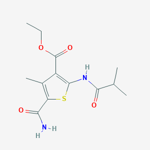 molecular formula C13H18N2O4S B5868419 ETHYL 5-CARBAMOYL-4-METHYL-2-(2-METHYLPROPANAMIDO)THIOPHENE-3-CARBOXYLATE 