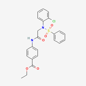 molecular formula C23H21ClN2O5S B5868505 ethyl 4-[[2-[N-(benzenesulfonyl)-2-chloroanilino]acetyl]amino]benzoate 