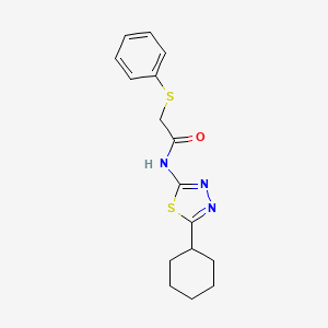 molecular formula C16H19N3OS2 B5868676 N-(5-cyclohexyl-1,3,4-thiadiazol-2-yl)-2-(phenylsulfanyl)acetamide 