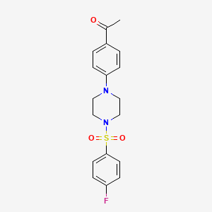 1-(4-{4-[(4-fluorophenyl)sulfonyl]-1-piperazinyl}phenyl)ethanone