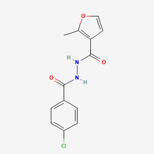 molecular formula C13H11ClN2O3 B5869123 N'-(4-chlorobenzoyl)-2-methylfuran-3-carbohydrazide 