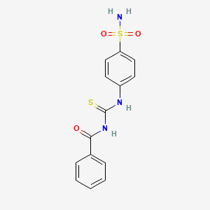 molecular formula C14H13N3O3S2 B5869151 N-[(4-sulfamoylphenyl)carbamothioyl]benzamide 