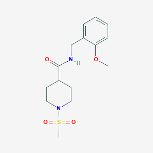 molecular formula C15H22N2O4S B5869190 N-(2-methoxybenzyl)-1-(methylsulfonyl)piperidine-4-carboxamide 