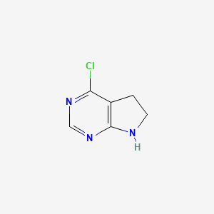 molecular formula C6H6ClN3 B586920 4-Chloro-6,7-dihydro-5H-pyrrolo[2,3-d]pyrimidine CAS No. 16372-08-0