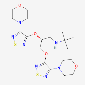 3-((1,1-Dimethylethyl)amino)-2-((4-(morpholin-4-yl)-1,2,5-thiadiazol-3-yl)oxy)propan-1-ol, (2R)-