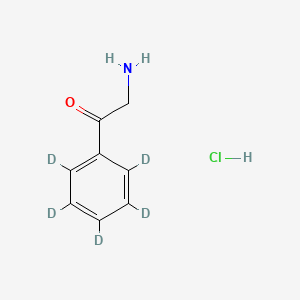 molecular formula C8H10ClNO B586945 alpha-Aminoacetophenone-d5 Hydrochloride CAS No. 1794938-50-3