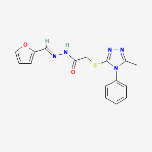 molecular formula C16H15N5O2S B5869479 N-[(E)-furan-2-ylmethylideneamino]-2-[(5-methyl-4-phenyl-1,2,4-triazol-3-yl)sulfanyl]acetamide 