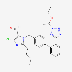 2-Butyl-4-chloro-1-({2'-[2-(1-ethoxyethyl)-2H-tetrazol-5-yl][1,1'-biphenyl]-4-yl}methyl)-1H-imidazole-5-carbaldehyde