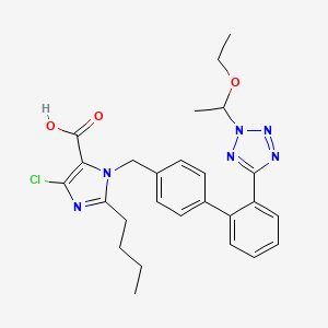2-Butyl-4-chloro-1-({2'-[2-(1-ethoxyethyl)-2H-tetrazol-5-yl][1,1'-biphenyl]-4-yl}methyl)-1H-imidazole-5-carboxylic acid