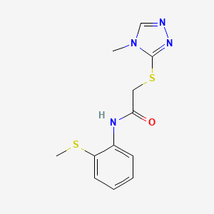 molecular formula C12H14N4OS2 B5869665 N-(2-methylsulfanylphenyl)-2-[(4-methyl-1,2,4-triazol-3-yl)sulfanyl]acetamide 