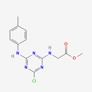 molecular formula C13H14ClN5O2 B5869726 Methyl 2-[[4-chloro-6-(4-methylanilino)-1,3,5-triazin-2-yl]amino]acetate 