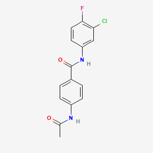 molecular formula C15H12ClFN2O2 B5869752 N-(3-CHLORO-4-FLUOROPHENYL)-4-ACETAMIDOBENZAMIDE 