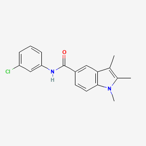 molecular formula C18H17ClN2O B5869868 N~5~-(3-CHLOROPHENYL)-1,2,3-TRIMETHYL-1H-INDOLE-5-CARBOXAMIDE 