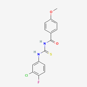 molecular formula C15H12ClFN2O2S B5869939 N-[(3-chloro-4-fluorophenyl)carbamothioyl]-4-methoxybenzamide 