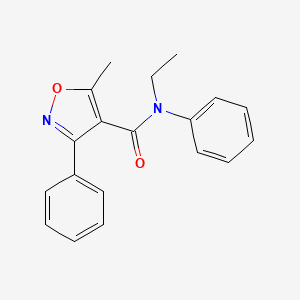 molecular formula C19H18N2O2 B5870016 N-ethyl-5-methyl-N,3-diphenyl-1,2-oxazole-4-carboxamide 