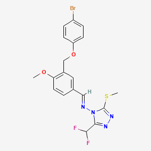 molecular formula C19H17BrF2N4O2S B5870047 N-((E)-1-{3-[(4-BROMOPHENOXY)METHYL]-4-METHOXYPHENYL}METHYLIDENE)-N-[3-(DIFLUOROMETHYL)-5-(METHYLSULFANYL)-4H-1,2,4-TRIAZOL-4-YL]AMINE 