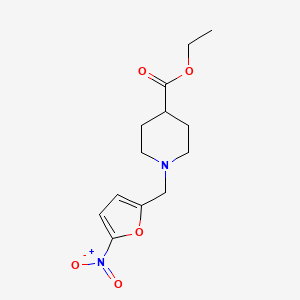 molecular formula C13H18N2O5 B5870177 Ethyl 1-[(5-nitrofuran-2-yl)methyl]piperidine-4-carboxylate 