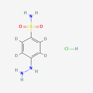 molecular formula C6H10ClN3O2S B587045 (4-Sulfamoylphenyl)hydrazine-d4 Hydrochloride CAS No. 1246816-16-9