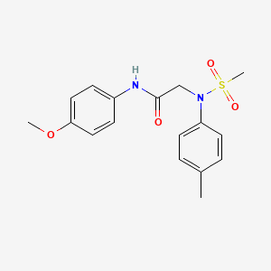 molecular formula C17H20N2O4S B5870584 N-(4-METHOXYPHENYL)-2-[N-(4-METHYLPHENYL)METHANESULFONAMIDO]ACETAMIDE 
