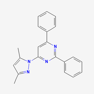 molecular formula C21H18N4 B5870646 4-(3,5-Dimethylpyrazol-1-yl)-2,6-diphenylpyrimidine 