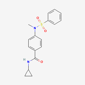 molecular formula C17H18N2O3S B5870649 N-cyclopropyl-4-[methyl(phenylsulfonyl)amino]benzamide 