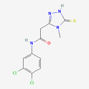 molecular formula C11H10Cl2N4OS B5870760 N-(3,4-dichlorophenyl)-2-(4-methyl-5-sulfanyl-4H-1,2,4-triazol-3-yl)acetamide 