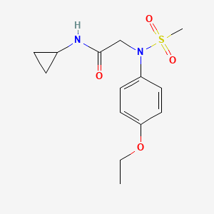 molecular formula C14H20N2O4S B5870941 N-cyclopropyl-2-(4-ethoxy-N-methylsulfonylanilino)acetamide 