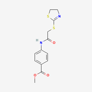 molecular formula C13H14N2O3S2 B5871273 METHYL 4-{[2-(4,5-DIHYDRO-1,3-THIAZOL-2-YLSULFANYL)ACETYL]AMINO}BENZOATE 