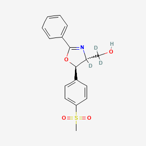 molecular formula C17H17NO4S B587133 (4R,5R)-4,5-Dihydro-5-[4-(methylsulfonyl)phenyl]-2-phenyl-4-oxazolemethanol-d3 CAS No. 1246814-83-4