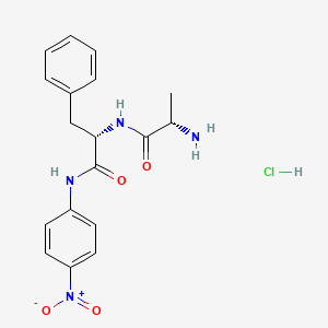 molecular formula C18H21ClN4O4 B587136 H-Ala-Phe-pNA . HCl CAS No. 145090-14-8