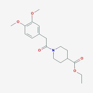 molecular formula C18H25NO5 B5871364 ethyl 1-[(3,4-dimethoxyphenyl)acetyl]-4-piperidinecarboxylate 