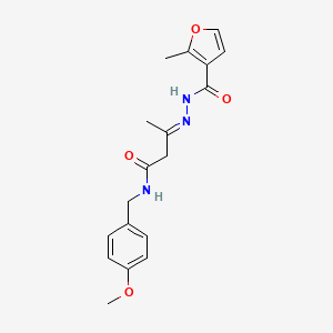 molecular formula C18H21N3O4 B5871407 N-[(E)-[4-[(4-methoxyphenyl)methylamino]-4-oxobutan-2-ylidene]amino]-2-methylfuran-3-carboxamide 