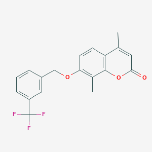 molecular formula C19H15F3O3 B5871466 4,8-DIMETHYL-7-{[3-(TRIFLUOROMETHYL)PHENYL]METHOXY}-2H-CHROMEN-2-ONE 