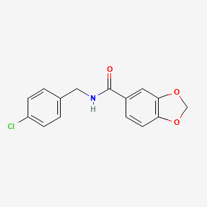 molecular formula C15H12ClNO3 B5871472 N-[(4-CHLOROPHENYL)METHYL]-2H-1,3-BENZODIOXOLE-5-CARBOXAMIDE 