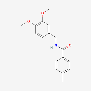 molecular formula C17H19NO3 B5871559 N-[(3,4-dimethoxyphenyl)methyl]-4-methylbenzamide 
