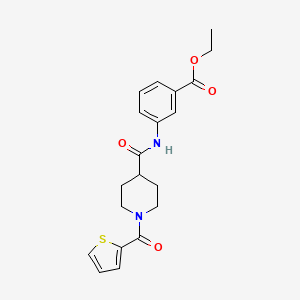 molecular formula C20H22N2O4S B5871647 ETHYL 3-[1-(THIOPHENE-2-CARBONYL)PIPERIDINE-4-AMIDO]BENZOATE 