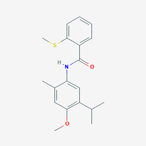molecular formula C19H23NO2S B5871793 N-(4-methoxy-2-methyl-5-propan-2-ylphenyl)-2-methylsulfanylbenzamide 