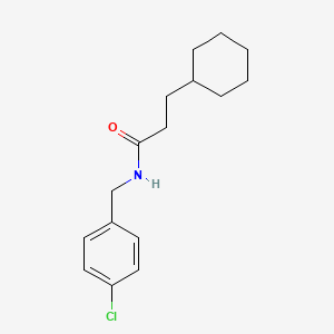 molecular formula C16H22ClNO B5871829 N-[(4-chlorophenyl)methyl]-3-cyclohexylpropanamide 
