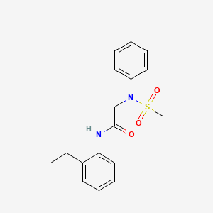 molecular formula C18H22N2O3S B5871902 N-(2-ethylphenyl)-2-(4-methyl-N-methylsulfonylanilino)acetamide 
