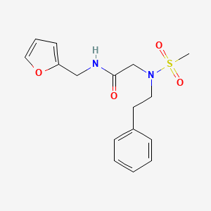 molecular formula C16H20N2O4S B5872102 N~1~-(2-furylmethyl)-N~2~-(methylsulfonyl)-N~2~-(2-phenylethyl)glycinamide 