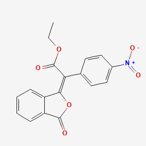 molecular formula C18H13NO6 B5872202 ethyl (2E)-2-(4-nitrophenyl)-2-(3-oxo-2-benzofuran-1-ylidene)acetate 