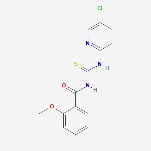 molecular formula C14H12ClN3O2S B5872240 N-[(5-chloropyridin-2-yl)carbamothioyl]-2-methoxybenzamide 