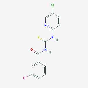 molecular formula C13H9ClFN3OS B5872552 N-[(5-chloropyridin-2-yl)carbamothioyl]-3-fluorobenzamide 