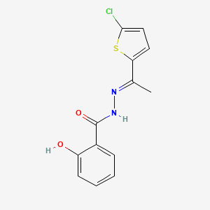 molecular formula C13H11ClN2O2S B5872624 N'-[(1E)-1-(5-chlorothiophen-2-yl)ethylidene]-2-hydroxybenzohydrazide 
