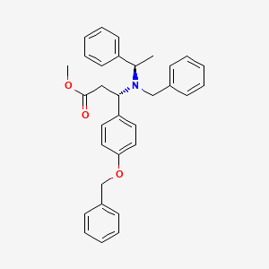 Methyl (3S)-3-[4-(benzyloxy)phenyl]-3-{benzyl[(1R)-1-phenylethyl]amino}propanoate